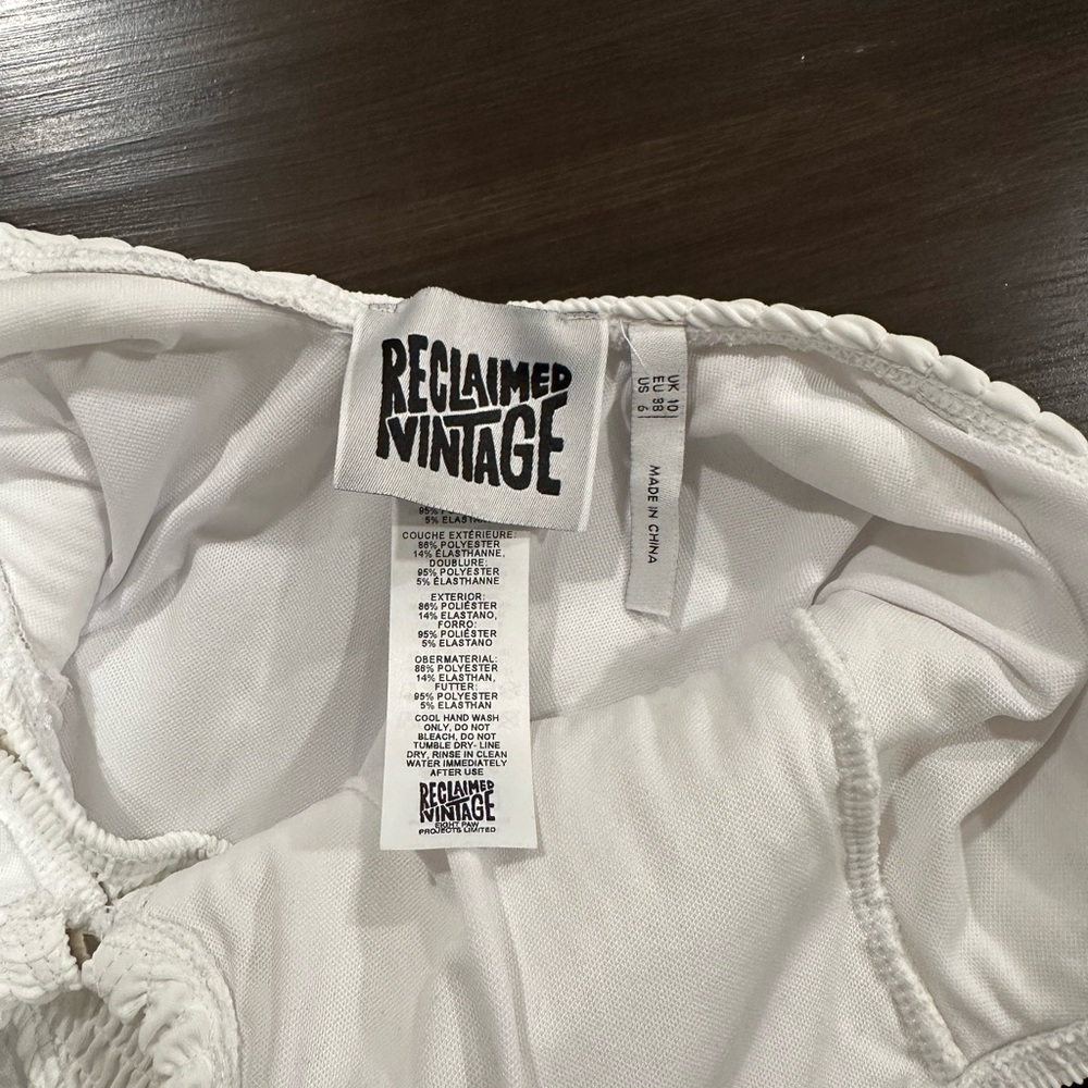 Reclaimed Vintage White Cutout Swimsuit - Picture 10 of 12